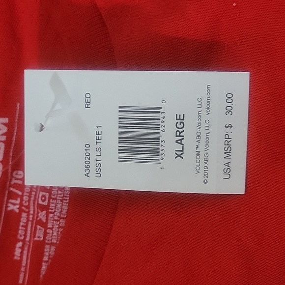NWT Men's Volcom "United States Olympic Snowboarding Team" L/S T-Shirt. RED - Picture 4 of 5